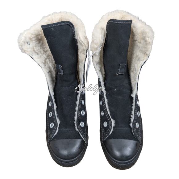 Converse 2014 CT Dainty Suede Shearling Trim XHI Extra High Black Sneaker 6 NWT - Picture 9 of 11